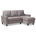 Baxton Studio Greyson Modern Light Grey Upholstered Reversible Sectional Sofa 144-8757